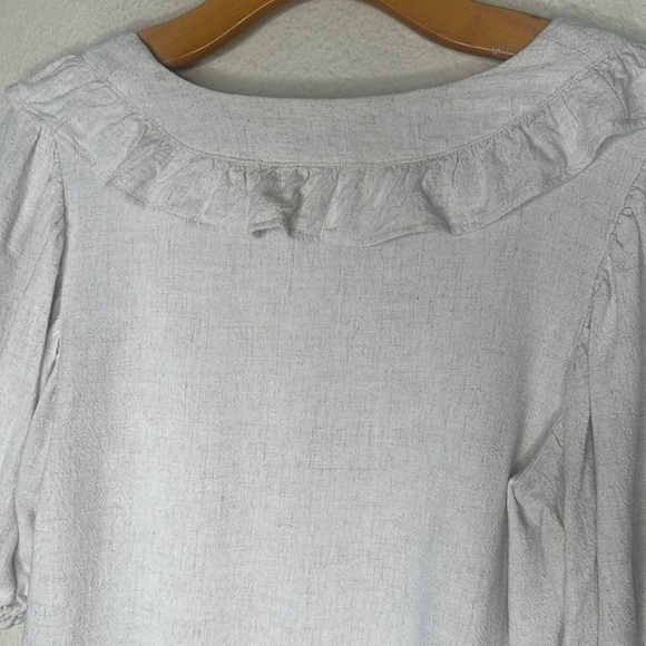 Rachel Pally Linen Dorothy Top Short Sleeve Ruffled Square Neck Top Size Small - Picture 11 of 11